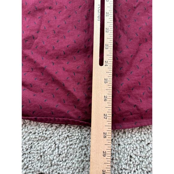 Steel & Jelly Shirt Mens Medium Red AOP Micro Buto Long Sleeve Button Up - Picture 8 of 10